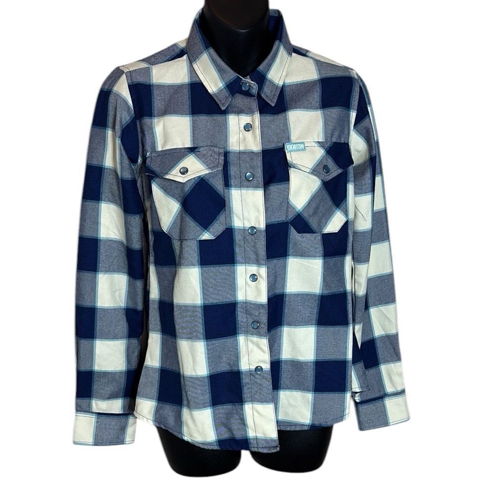 Dixxon men’s small bar harbor Maine plaid flannel pearl button snap